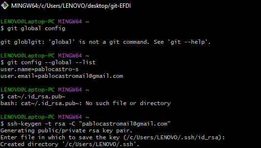 Seteo Git en la computadora