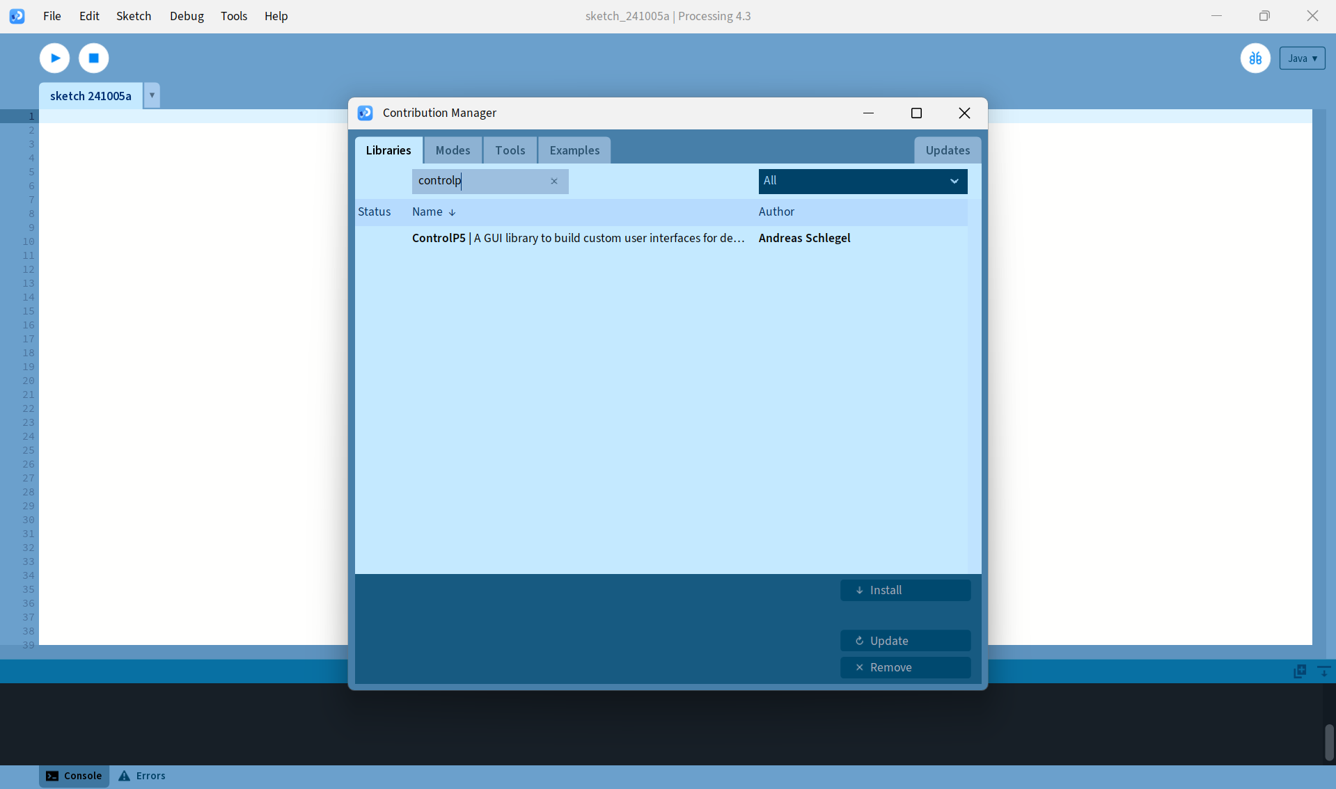 Búsqueda de GUI Library Control IP5