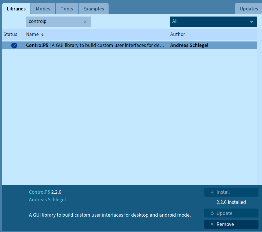 Instalación de GUI Library Control IP5