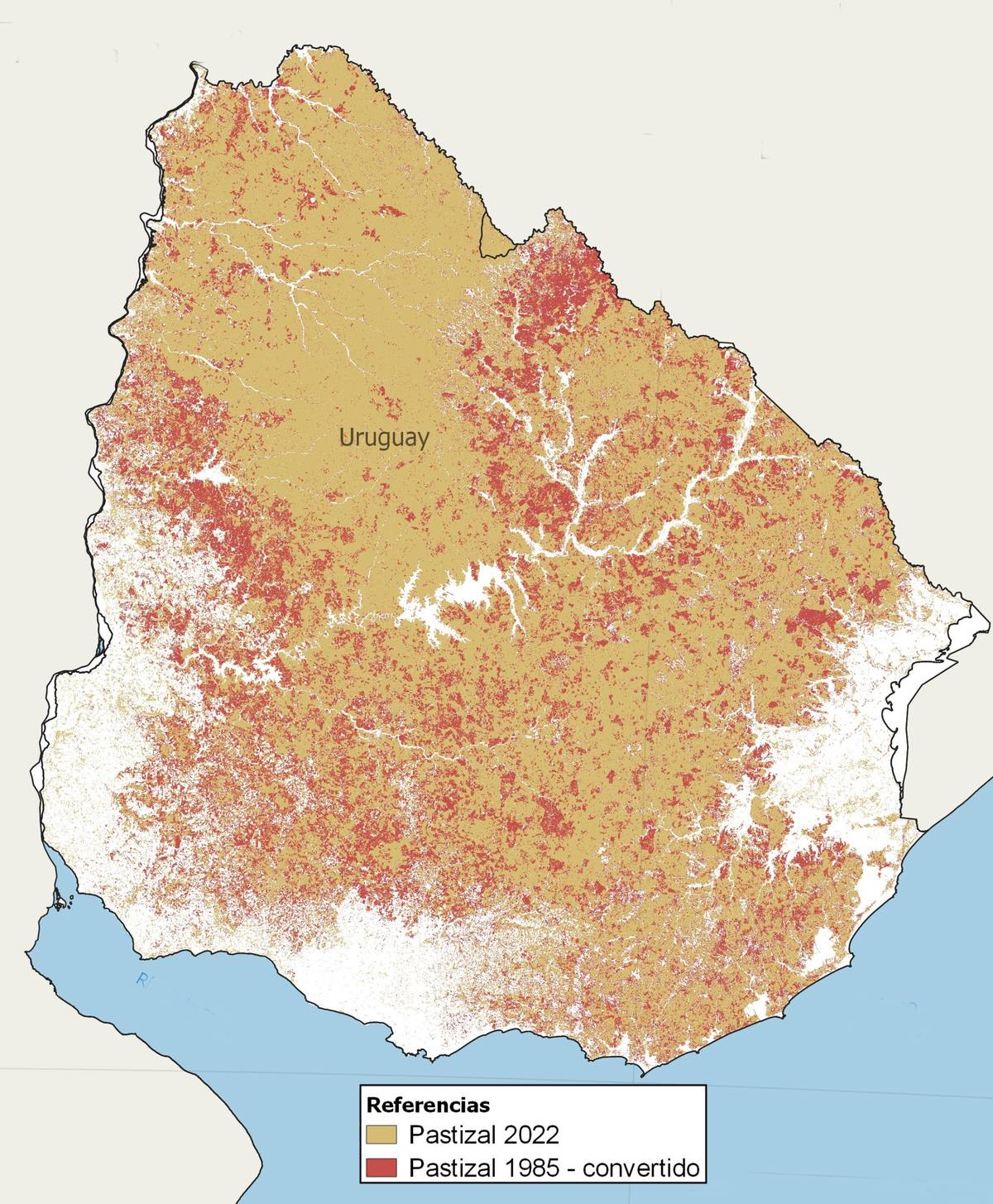 Pérdida de pastizal 1985-2022